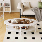 Elegant Multi-Layer Board & Glass Tea Table - Stylish Home Décor Centerpiece with Storage Shelves fcr-4838