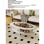 Elegant Multi-Layer Board & Glass Tea Table - Stylish Home Décor Centerpiece with Storage Shelves fcr-4838