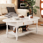 Elegant Multi-Layer Board Tea Table with Storage - Chic White Coffee Table for Living Room fcr-4840