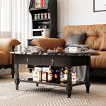 Elegant Multi-Layer Board Tea Table with Storage - Chic White Coffee Table for Living Room fcr-4840