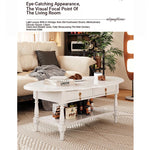 Elegant Multi-Layer Board Tea Table with Storage - Chic White Coffee Table for Living Room fcr-4840