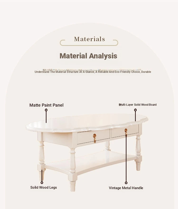Elegant Multi-Layer Board Tea Table with Storage - Chic White Coffee Table for Living Room fcr-4840