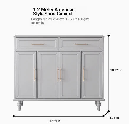 Elegant White Multi-layer Board Cabinet with Stylish Gold Handles - Perfect for Modern Home Decor fcr-4841