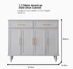 Elegant White Multi-layer Board Cabinet with Stylish Gold Handles - Perfect for Modern Home Decor fcr-4841