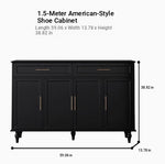 Elegant White Multi-layer Board Cabinet with Stylish Gold Handles - Perfect for Modern Home Decor fcr-4841
