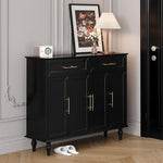Elegant White Multi-layer Board Cabinet with Stylish Gold Handles - Perfect for Modern Home Decor fcr-4841