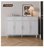 Elegant White Multi-layer Board Cabinet with Stylish Gold Handles - Perfect for Modern Home Decor fcr-4841