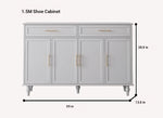 Elegant White Multi-layer Board Cabinet with Stylish Gold Handles - Perfect for Modern Home Decor fcr-4841