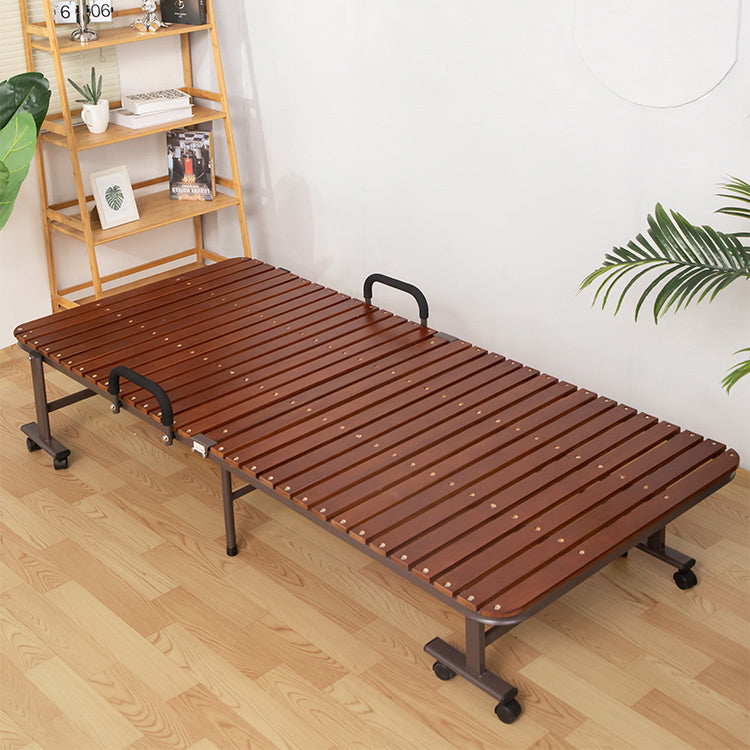 Modern Black and Brown Tung Wood and Metal Bed - Sleek Natural Wood Finish fcsnm-513