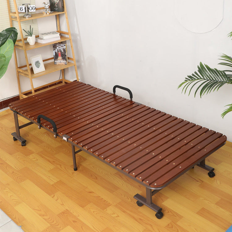 Modern Black and Brown Tung Wood and Metal Bed - Sleek Natural Wood Finish fcsnm-513