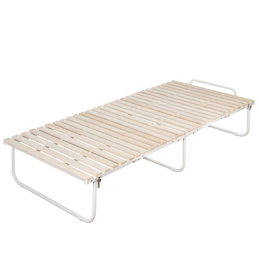 Stylish White Paulownia Wood Bed Frame with Steel Accents - Elegant Natural Finish fcsnm-901