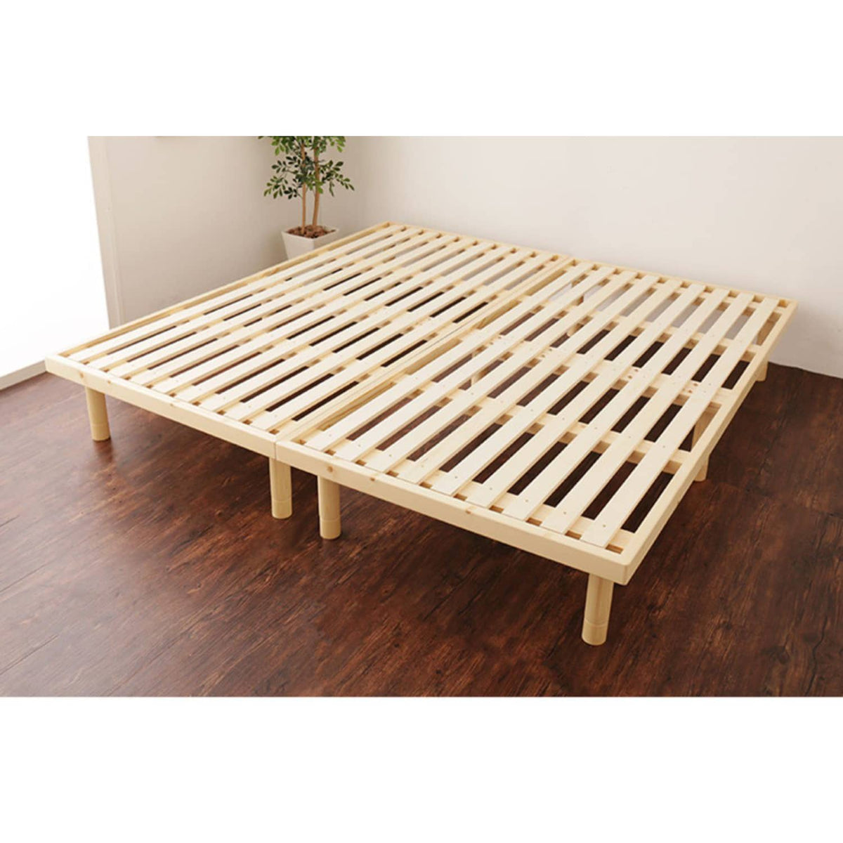 Rustic Fir Wood Bed in Natural White and Brown Finish fcsnm-902