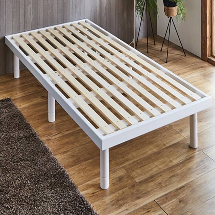 Rustic Fir Wood Bed in Natural White and Brown Finish fcsnm-902