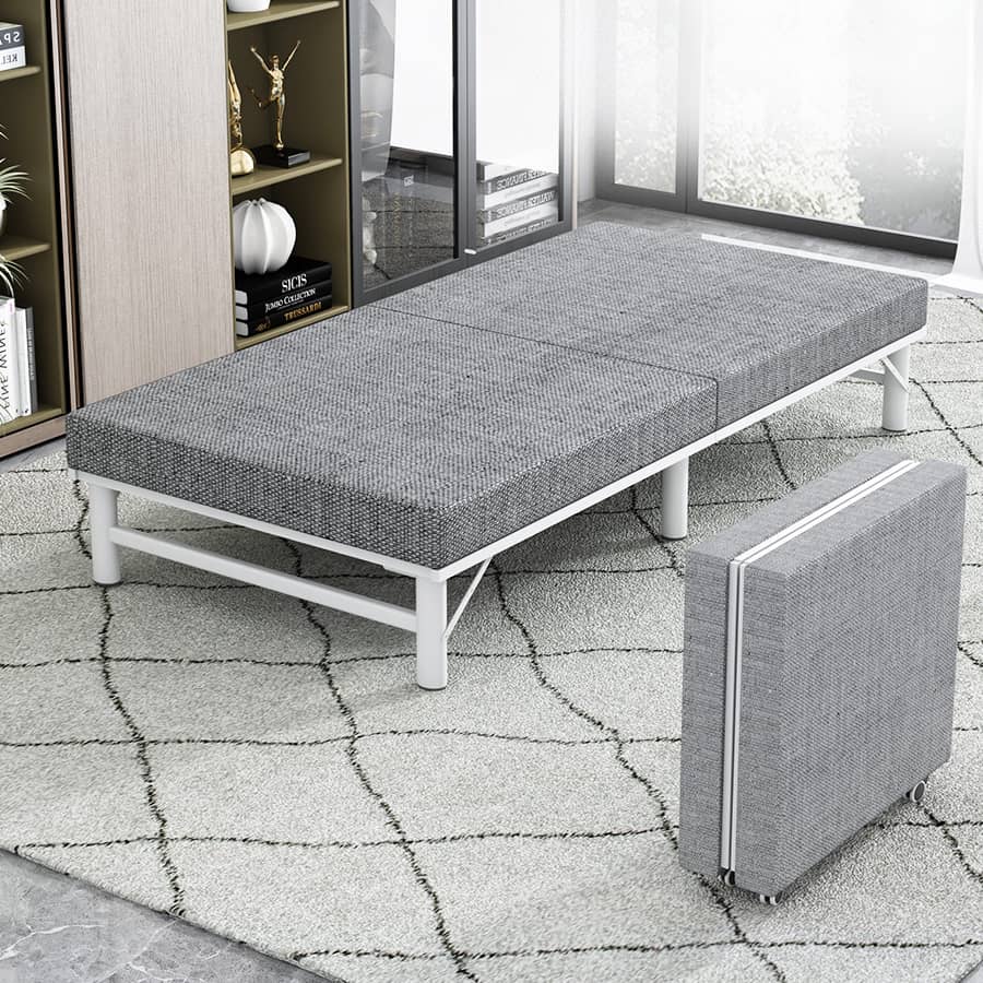 Luxurious Multi-Material Bed - Steel Frame with Laminated Wood & Bamboo Charcoal Foam fcsnm-903