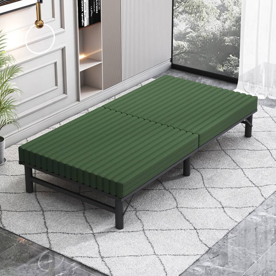 Ultimate Comfort Bed - Stylish Design in Green, Black & Brown with High-Quality Foam and Durable Laminated Wood fcsnm-907
