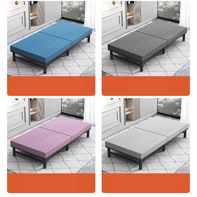 Modern Multi-Layer Steel and Wood Bed with Bamboo Charcoal Foam and Figure Cotton Topper - Available in Grey, Black, Blue, Brown, and Off White fcsnm-908