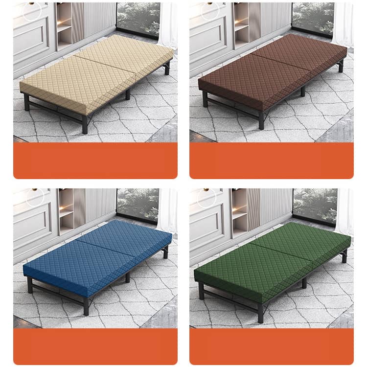 Modern Multi-Layer Steel and Wood Bed with Bamboo Charcoal Foam and Figure Cotton Topper - Available in Grey, Black, Blue, Brown, and Off White fcsnm-908