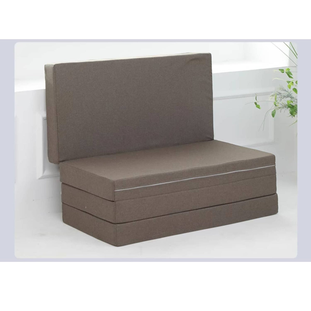 Comfortable Foam Bed Mattress in Elegant Brown, Grey, and Light Blue Polyester Cover fcsnm-909