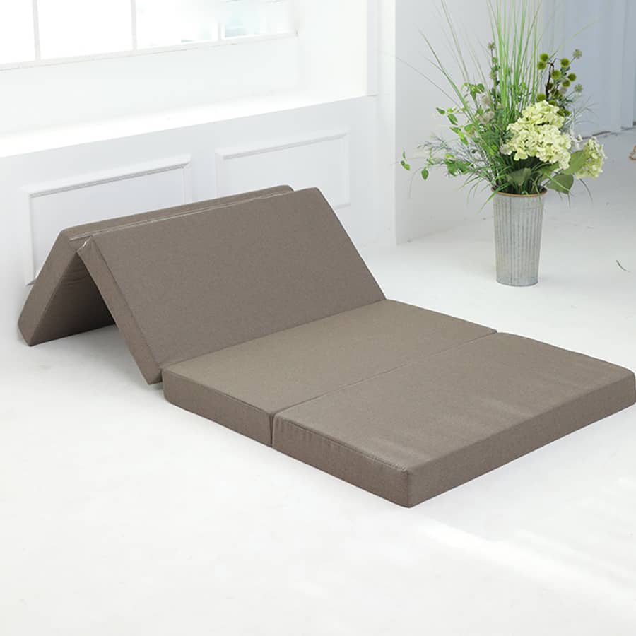 Comfortable Foam Bed Mattress in Elegant Brown, Grey, and Light Blue Polyester Cover fcsnm-909