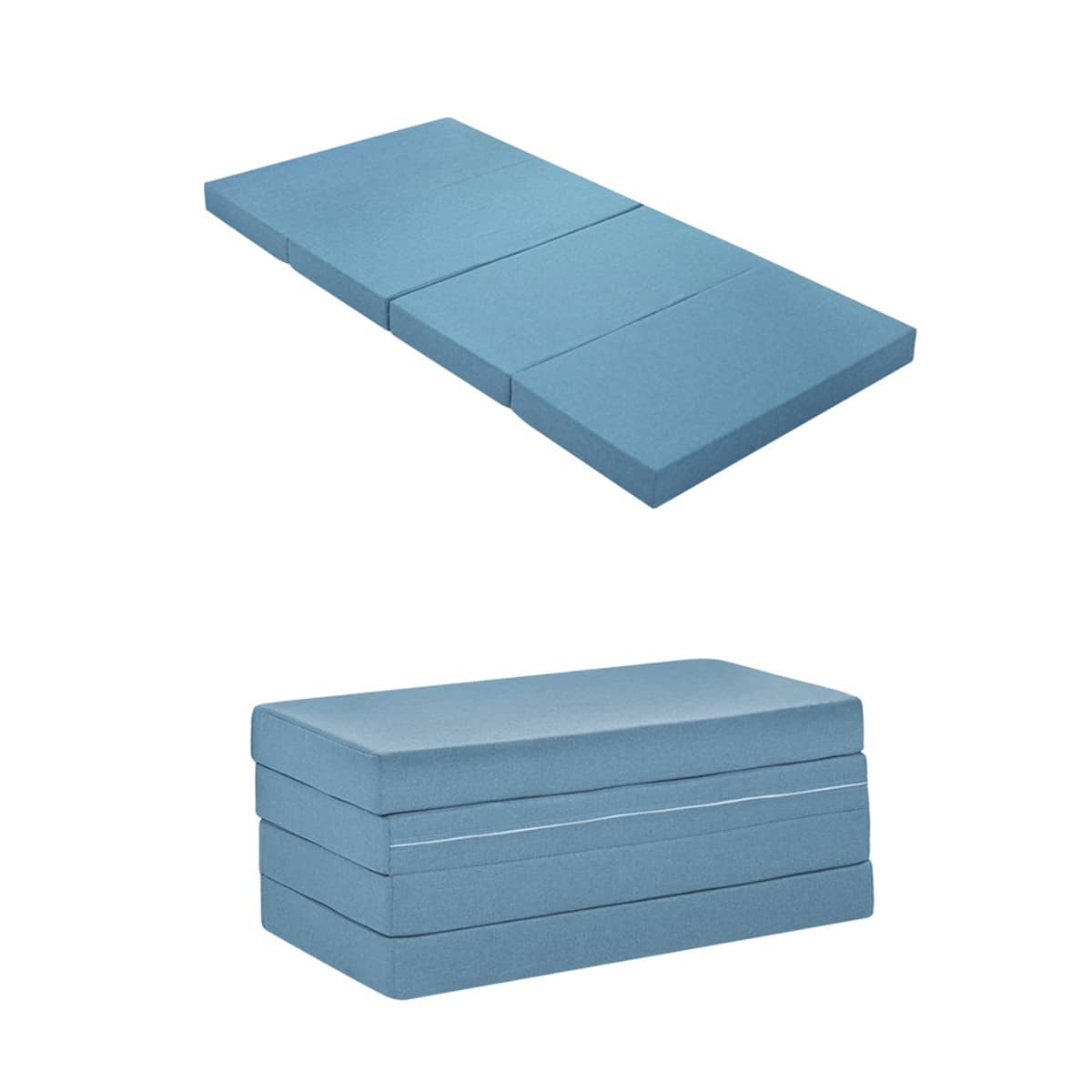 Comfortable Foam Bed Mattress in Elegant Brown, Grey, and Light Blue Polyester Cover fcsnm-909