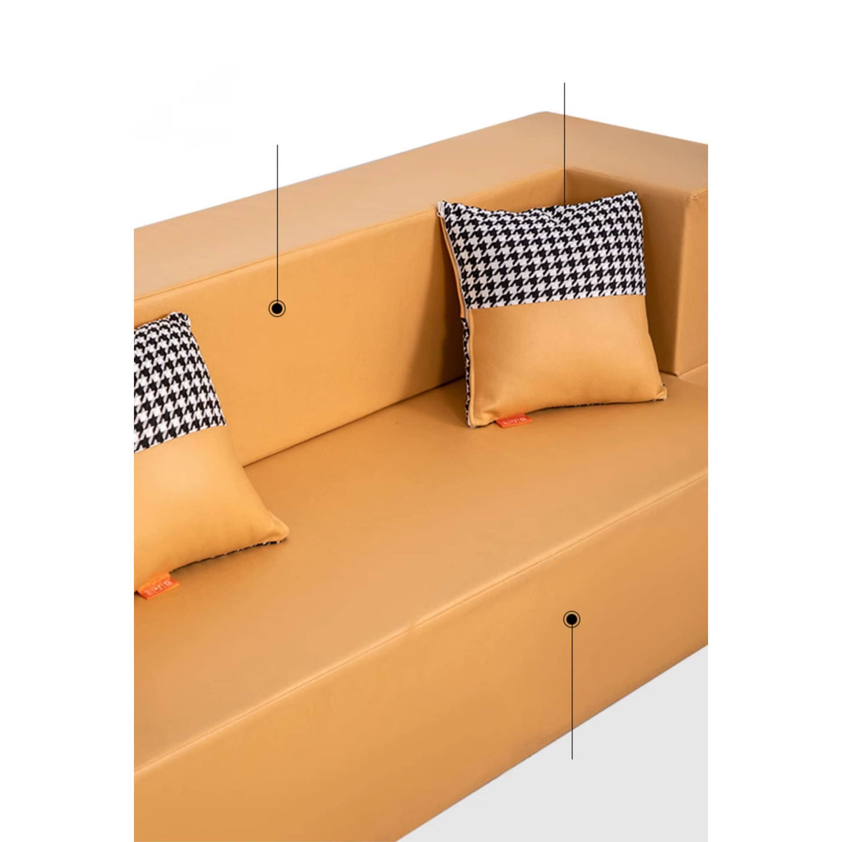 Stylish Yellow Orange Grey Leathaire Sofa Bed - Ultimate Comfort with Foam and Figure Cotton fcsnm-910