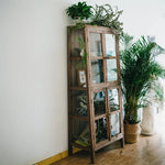 Rustic Chinese Fir and Glass Display Cabinet - Chic Storage Solution for Any Room fcwz-2356