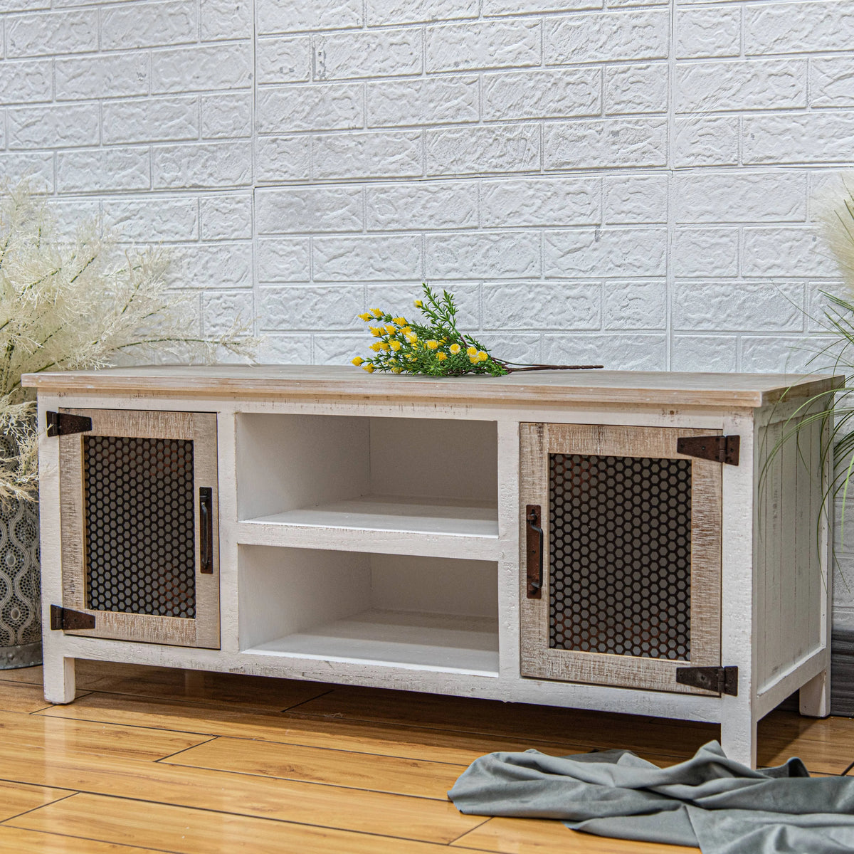 Rustic Solid Wood TV Cabinet with Ample Storage Drawers fczym-2313