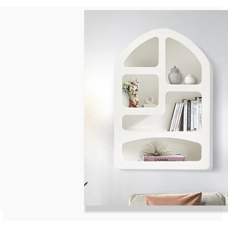 Contemporary White Wooden Cabinet with Unique Modern Design Shelving fczym-2314