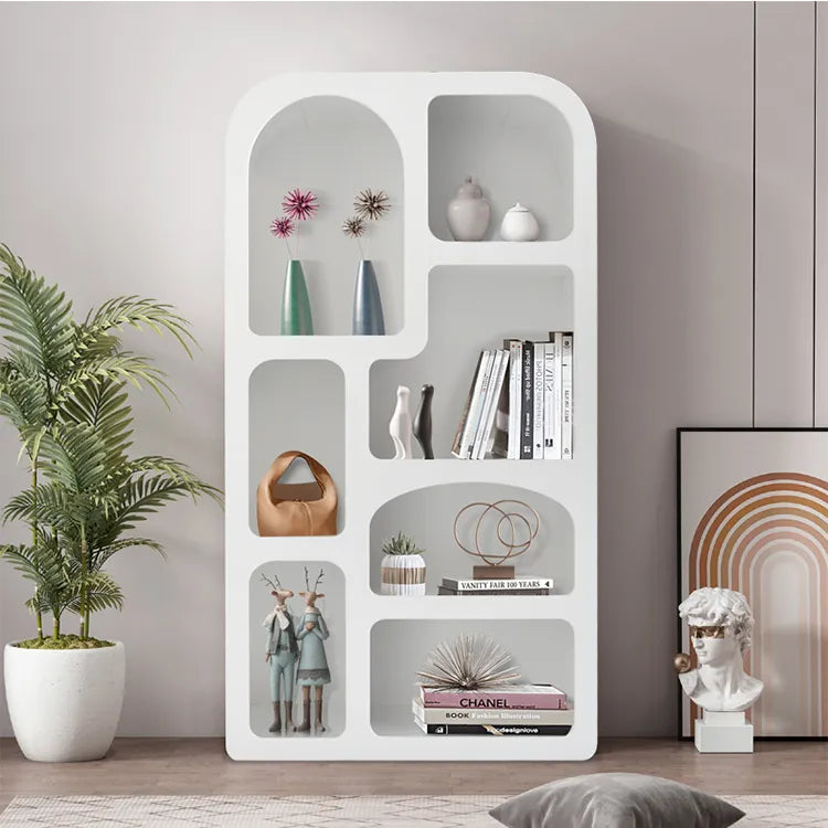 Contemporary White Wooden Cabinet with Unique Modern Design Shelving fczym-2314