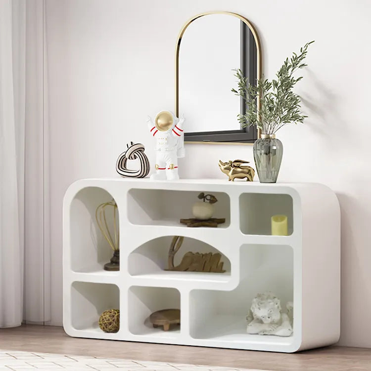 Contemporary White Wooden Cabinet with Unique Modern Design Shelving fczym-2314