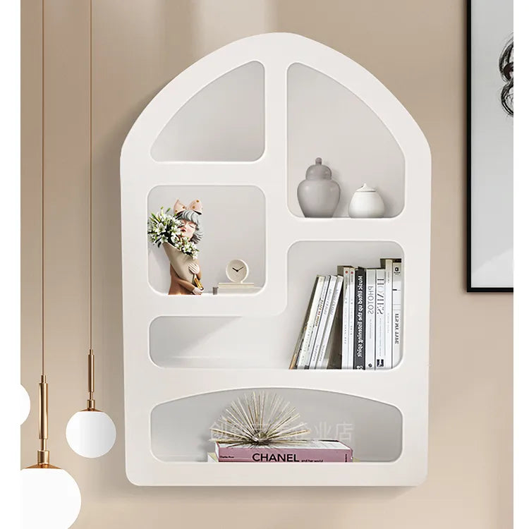 Contemporary White Wooden Cabinet with Unique Modern Design Shelving fczym-2314