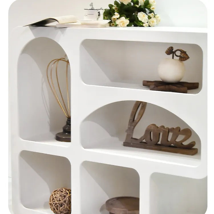 Contemporary White Wooden Cabinet with Unique Modern Design Shelving fczym-2314