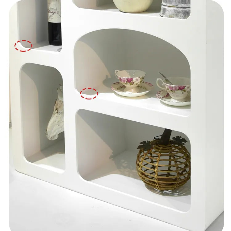 Contemporary White Wooden Cabinet with Unique Modern Design Shelving fczym-2314