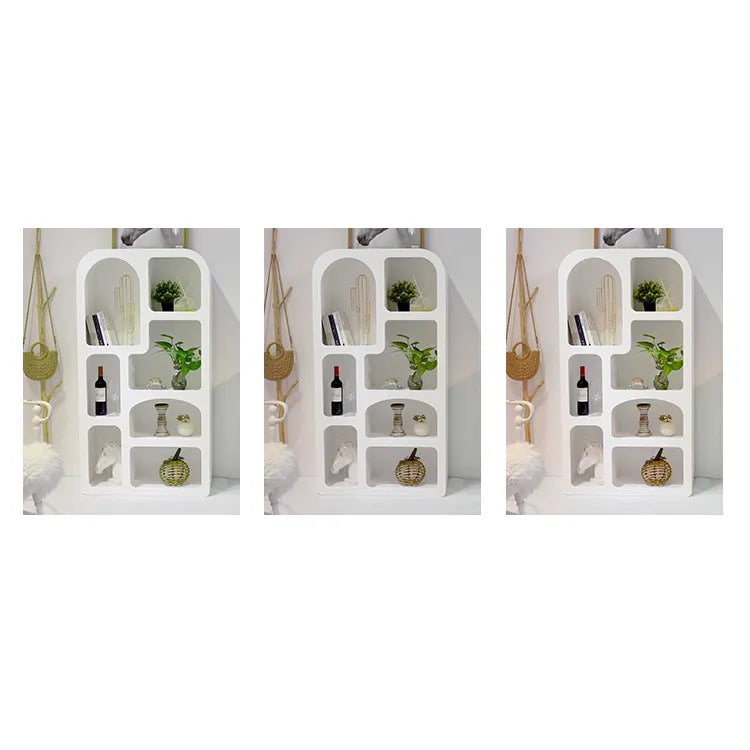 Contemporary White Wooden Cabinet with Unique Modern Design Shelving fczym-2314