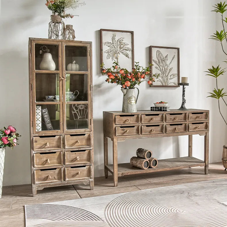 Rustic Chinese Fir Cabinet Set - Elegant Storage for Your Home fczym-2320