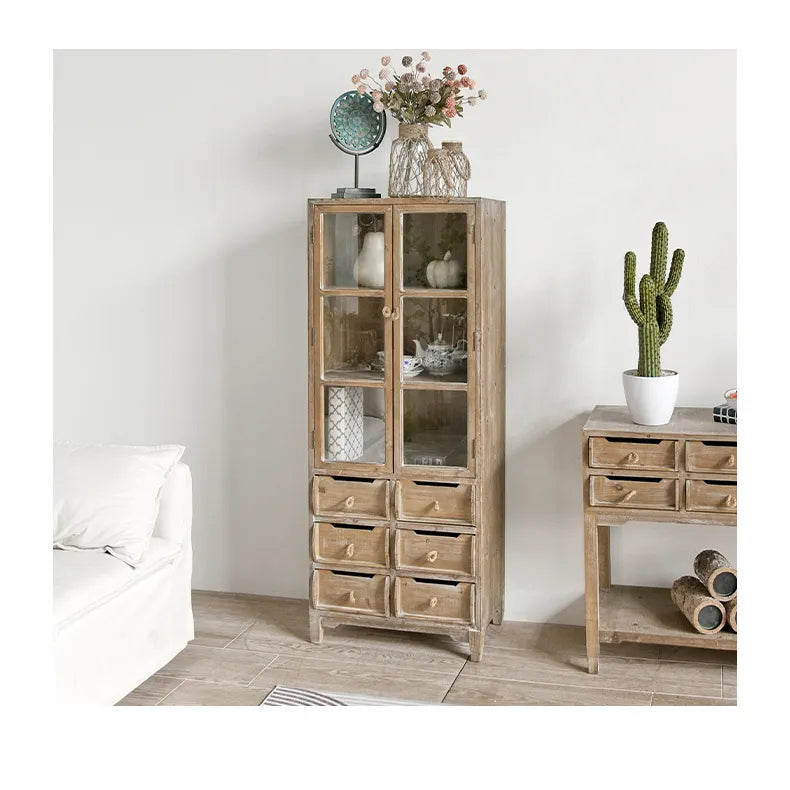 Rustic Chinese Fir Cabinet Set - Elegant Storage for Your Home fczym-2320