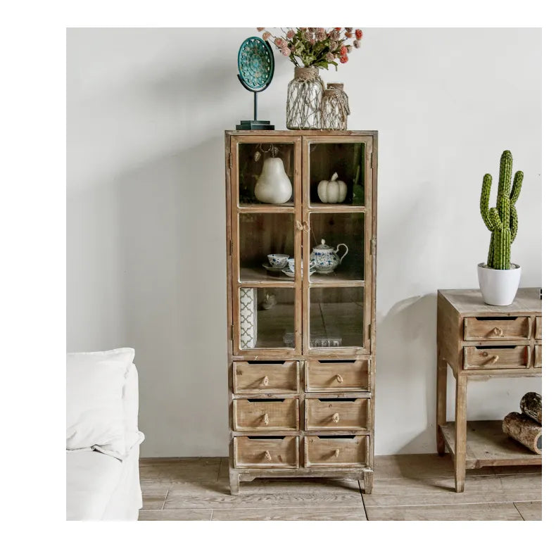 Rustic Chinese Fir Cabinet Set - Elegant Storage for Your Home fczym-2320