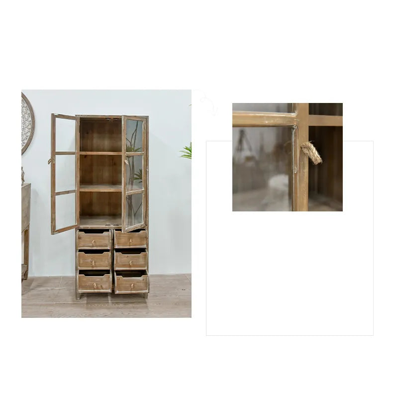 Rustic Chinese Fir Cabinet Set - Elegant Storage for Your Home fczym-2320