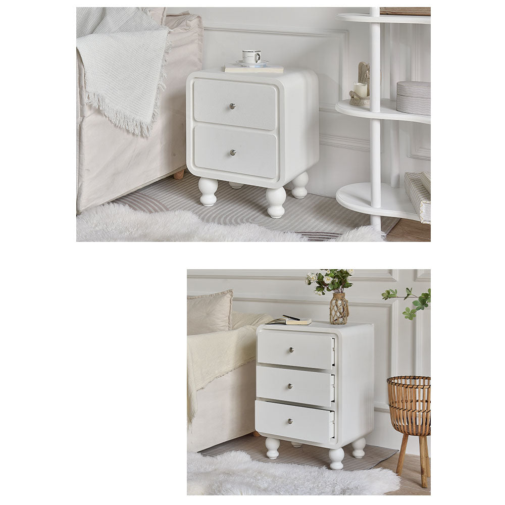 Solid Wood Bedside Cupboard - Elegant Nightstand Storage Solution fczym-2321