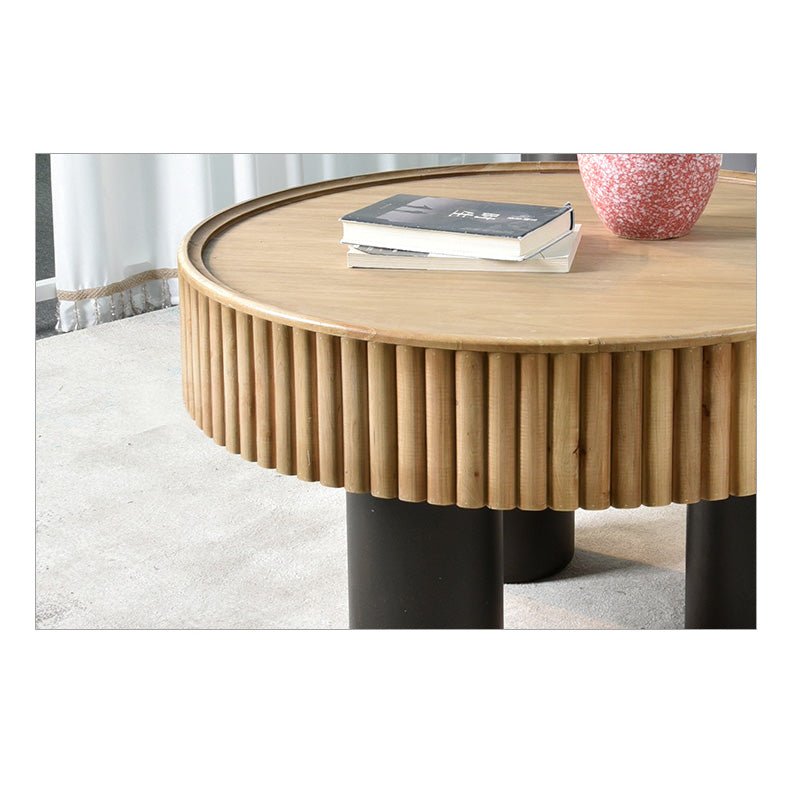 Stylish Solid Wood PVC Tea Table for Modern Living Rooms and Offices fczym-2324