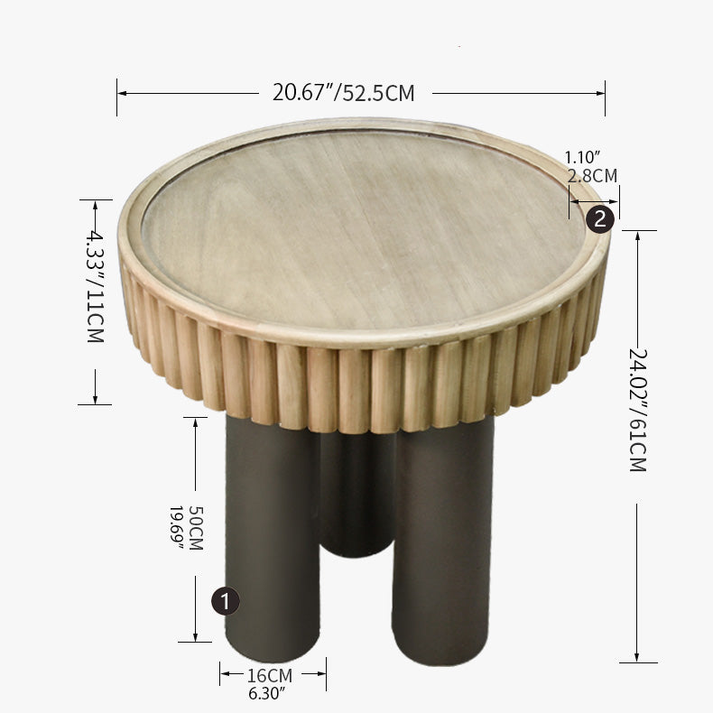 Stylish Solid Wood PVC Tea Table for Modern Living Rooms and Offices fczym-2324