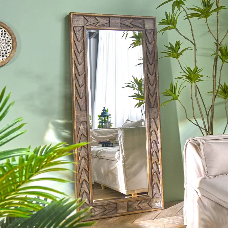 Elegant Solid Wood Frame Mirror - Enhance Your Living Space with Style fczym-2329