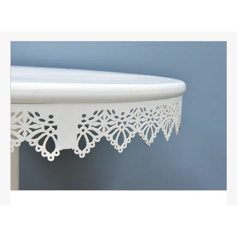 Vintage White Iron Bistro Table – Elegant Lace Design for Cozy Spaces fczym-2330