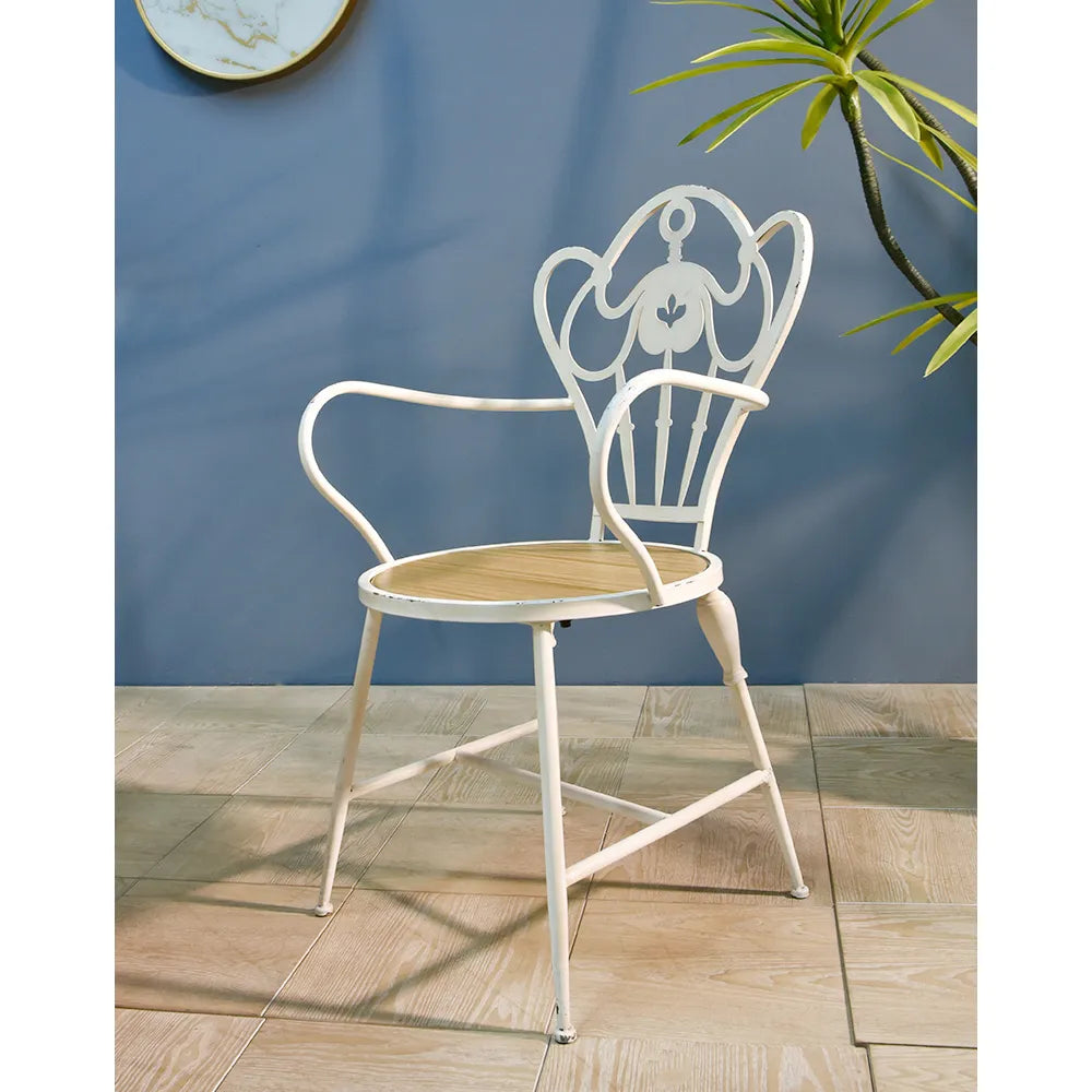 Elegant Solid Wood Dining Chair with Vintage Metal Frame - Perfect for Stylish Living Spaces fczym-2331