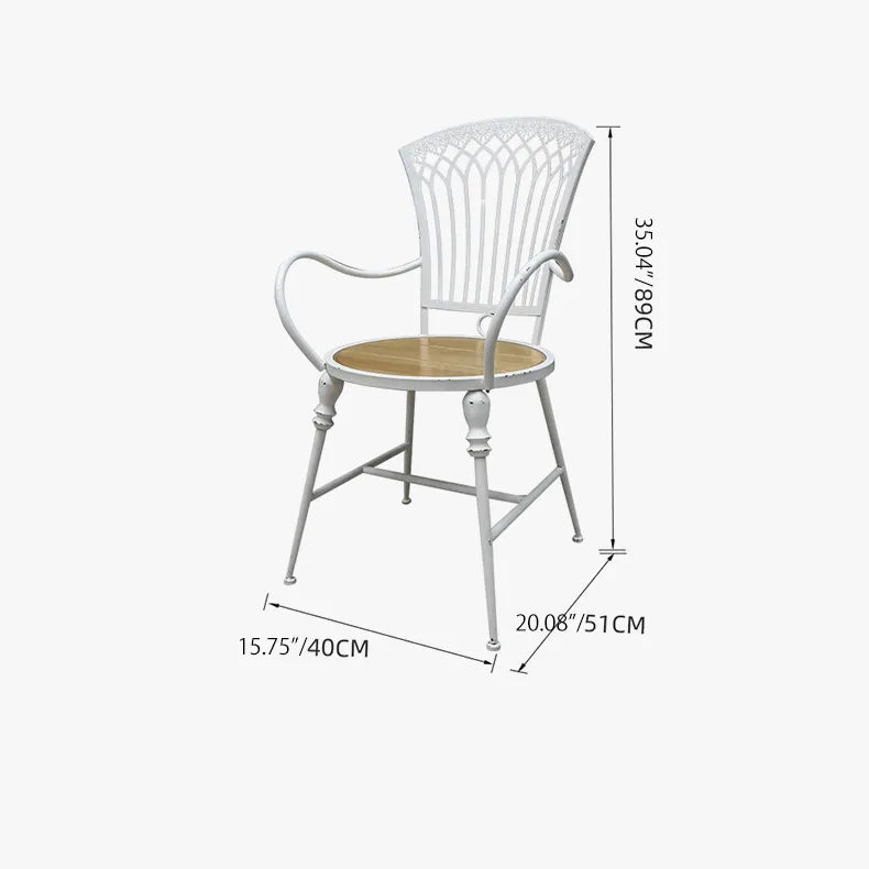 Elegant Solid Wood Dining Chair with Vintage Metal Frame - Perfect for Stylish Living Spaces fczym-2331