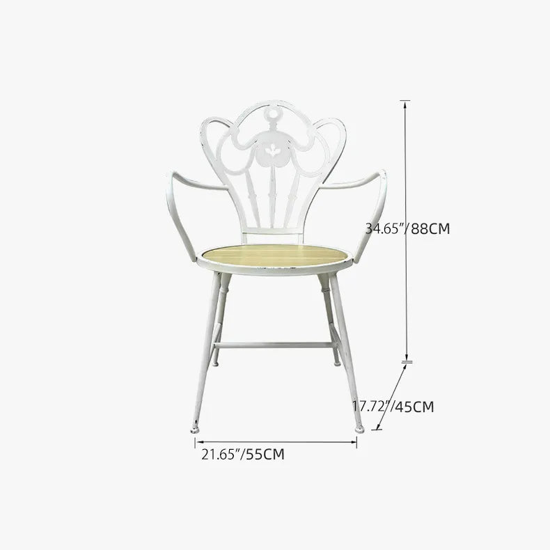 Elegant Solid Wood Dining Chair with Vintage Metal Frame - Perfect for Stylish Living Spaces fczym-2331