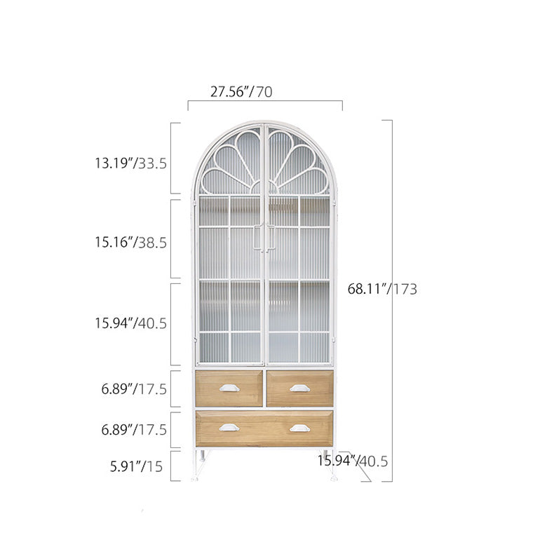 Cedar Wood and Glass Cabinet - Stylish and Durable Storage Solution fczym-2334