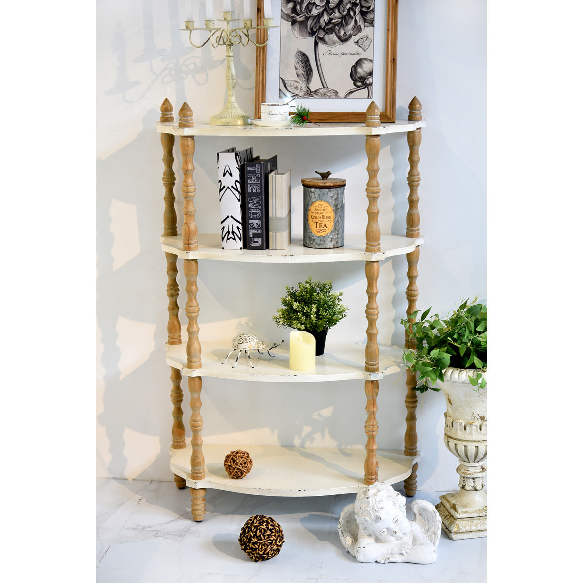 Pine Wood Storage Rack - Durable, Stylish and Space-Saving Shelving Solution fczym-2341