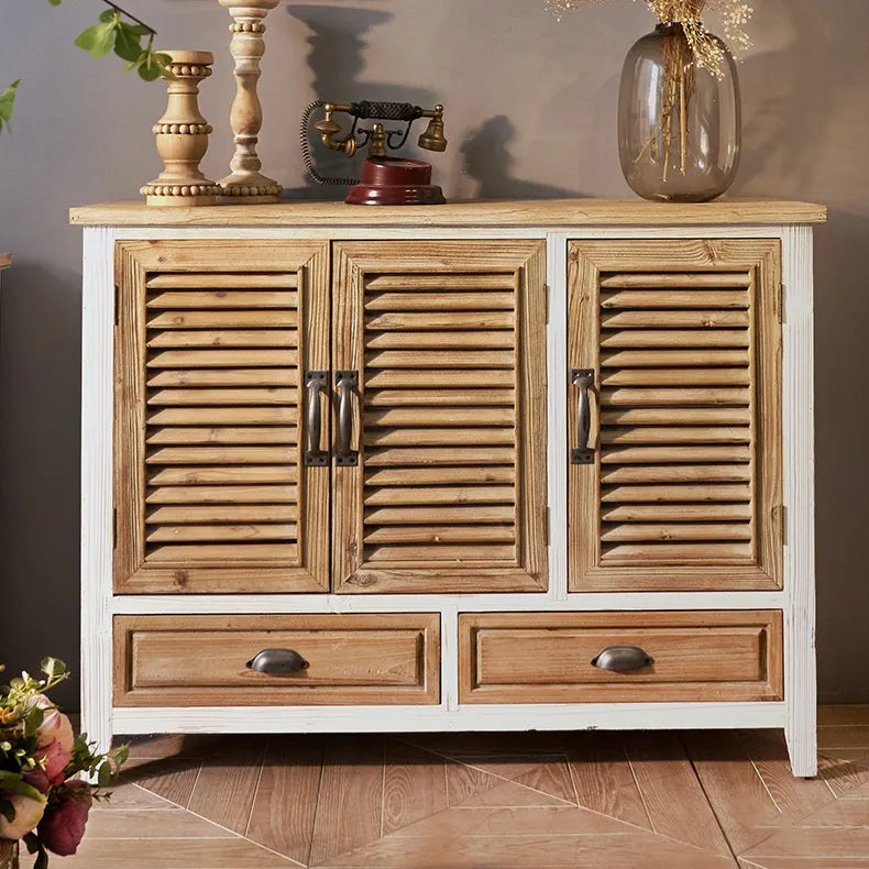 Elegant Chinese Fir and Glass Mirror Buffet Cabinet - Perfect for Stylish Home Decor fczym-2349