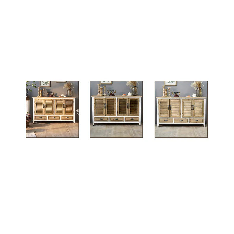 Elegant Chinese Fir and Glass Mirror Buffet Cabinet - Perfect for Stylish Home Decor fczym-2349